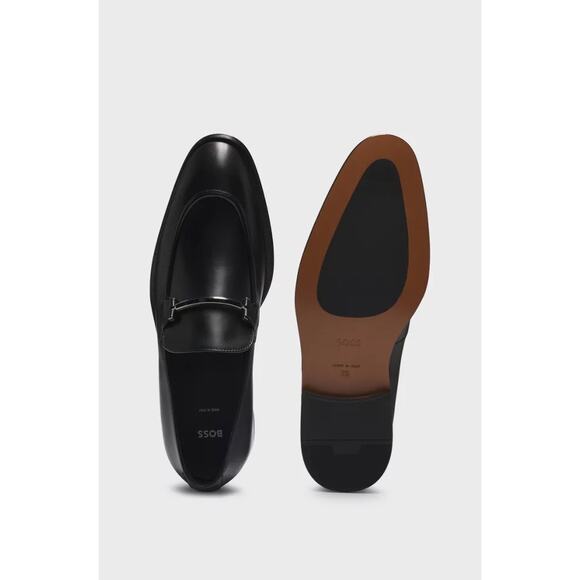 BOSS LEATHER LOAFERS WITH BRANDED HARDWARE MEN’s 9 - Picture 3 of 16